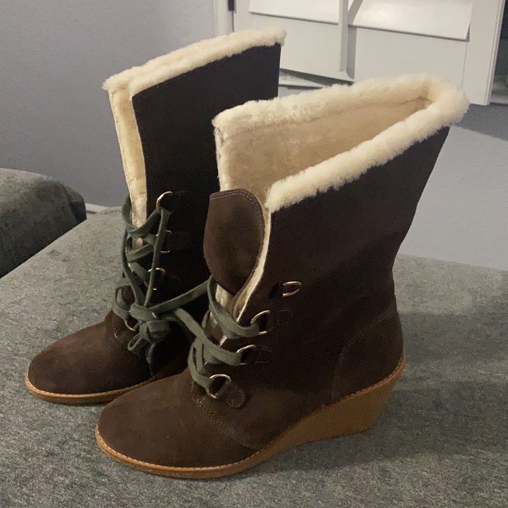 Cole Haan + Nike Air Brown Suede Shearling Boot 9